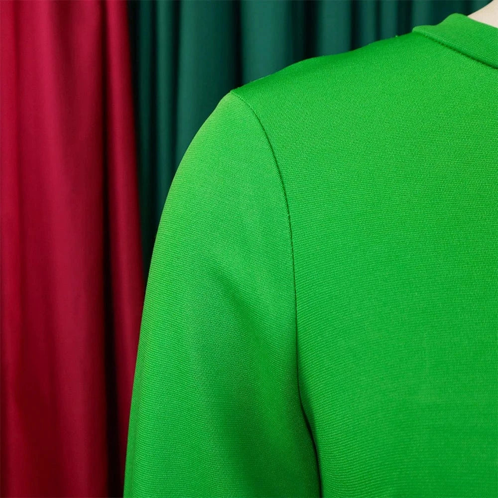 Elegant Party Dresses for Women 2024 Luxury O Neck Three Quarter Sleeve High Waisted Pleated A Line Mid Calf Birthday Dress Robe