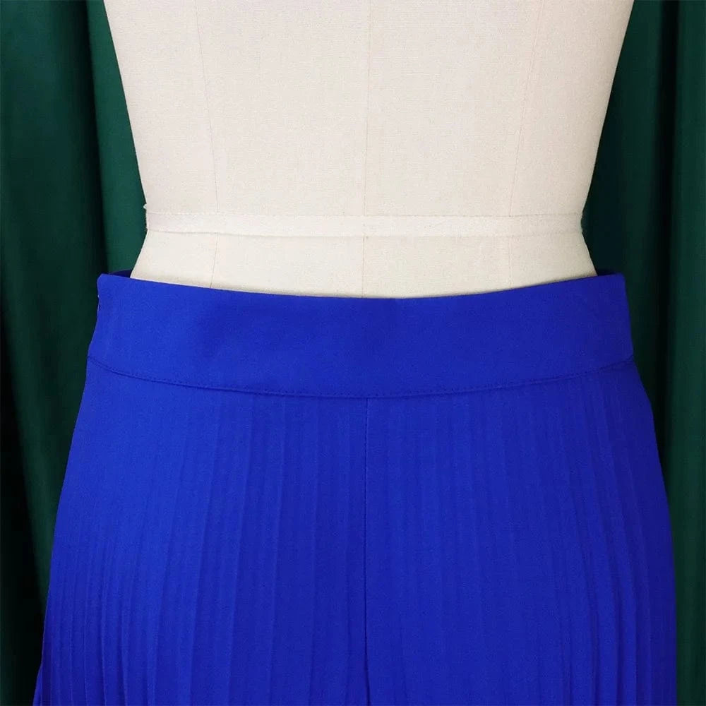 Elegant Pleated Wide Leg Pants High Waisted for Woman 2024 Loose Floor Length Fashion Female Birthday Party Dinner Trousers New