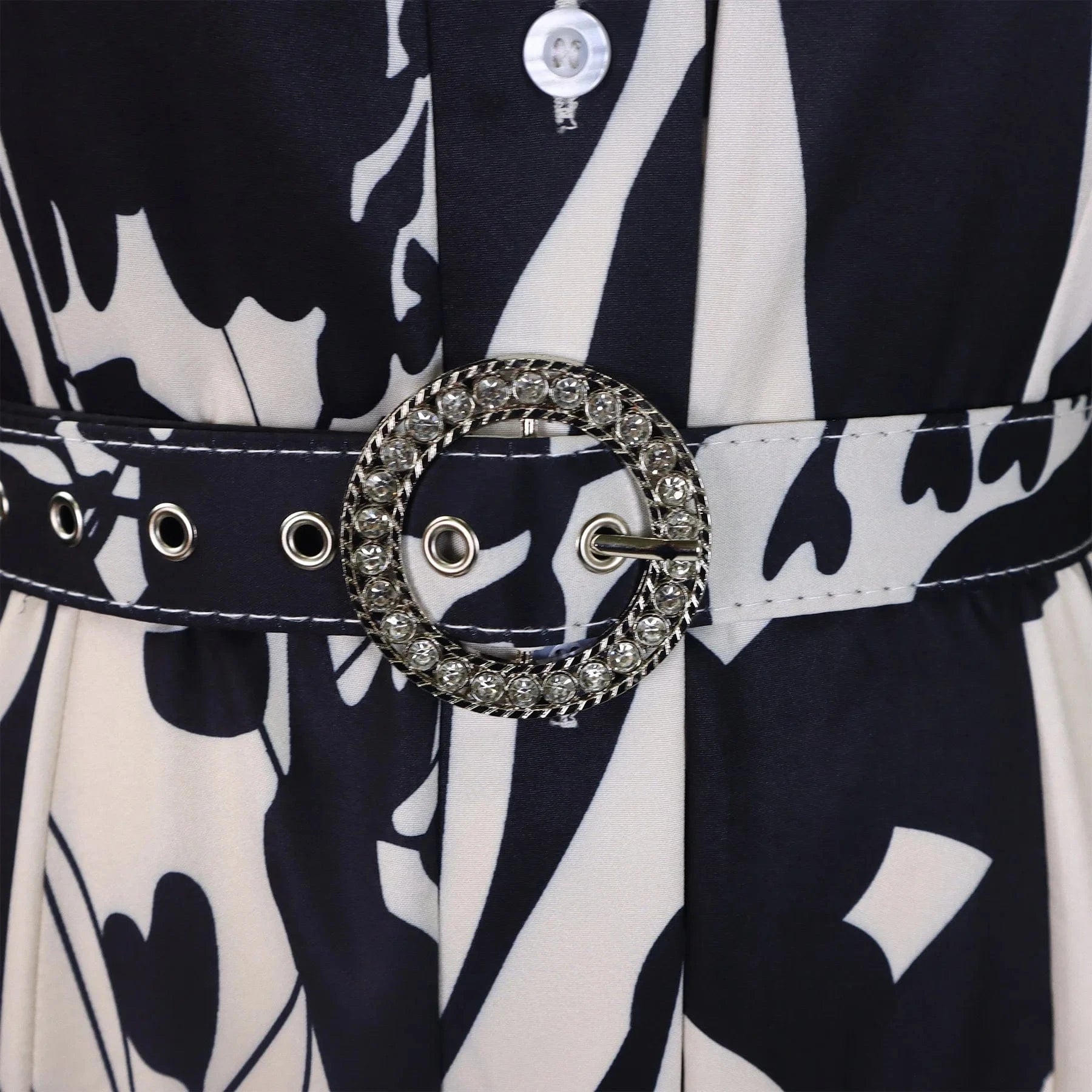 Elegant Printed Dresses Woman 2024 Turn Down Collar Single Breasted Full Sleeve Asymmetric Ankle Length Fashion Birthday Dress