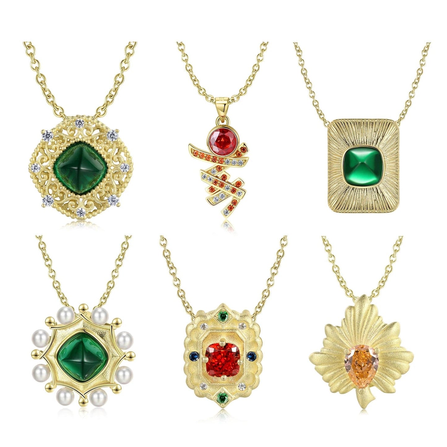 Elegant Red Crystal Lab Grown Diamond Pendant for Necklace Real 925 Sterling Silver Women Necklaces Jewelry Weeding Engagement
