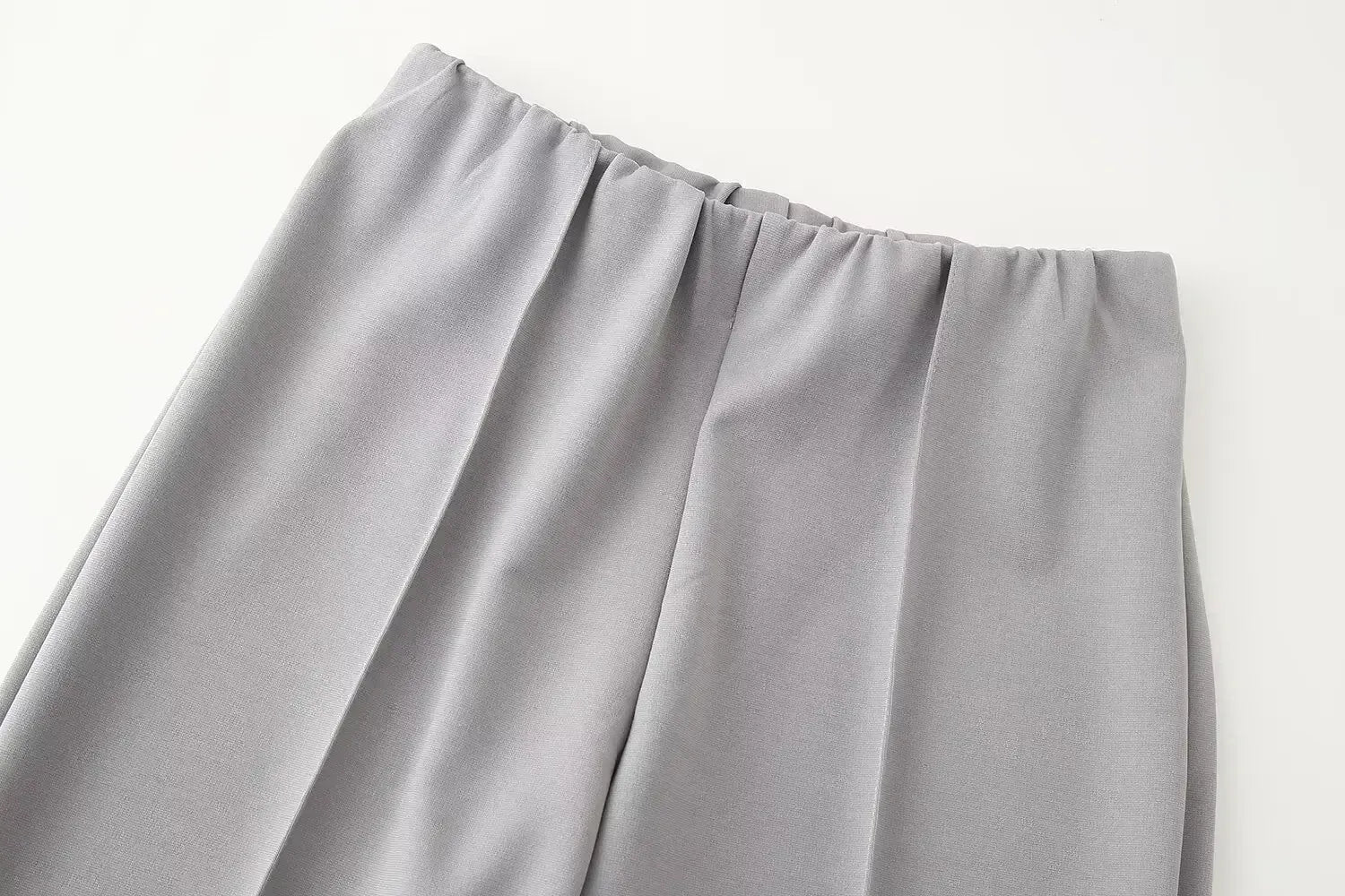 Elegant Women Casual Solid Pants Suits Round Neck Full Sleeve Shirt Wise Leg Straight Pant Suit Lady New Basic 2 Pieces Set 2025