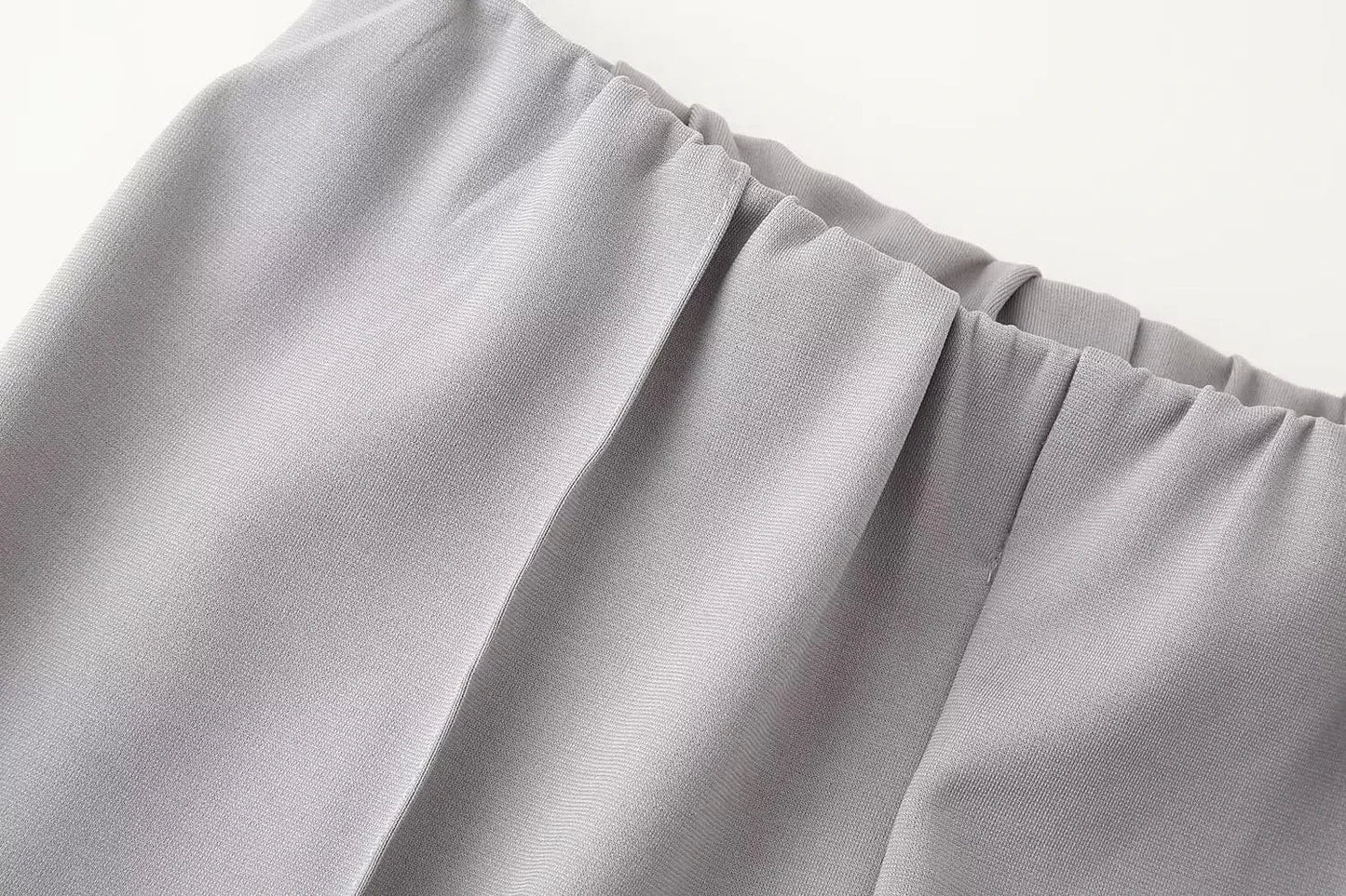 Elegant Women Casual Solid Pants Suits Round Neck Full Sleeve Shirt Wise Leg Straight Pant Suit Lady New Basic 2 Pieces Set 2025