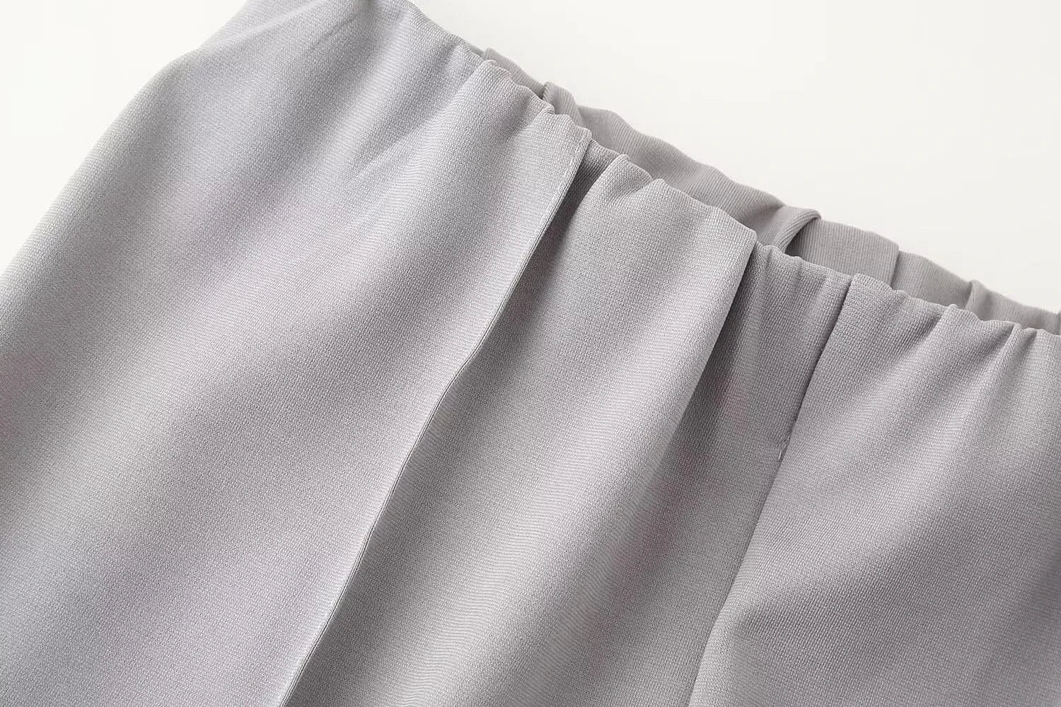 Elegant Women Casual Solid Pants Suits Round Neck Full Sleeve Shirt Wise Leg Straight Pant Suit Lady New Basic 2 Pieces Set 2025