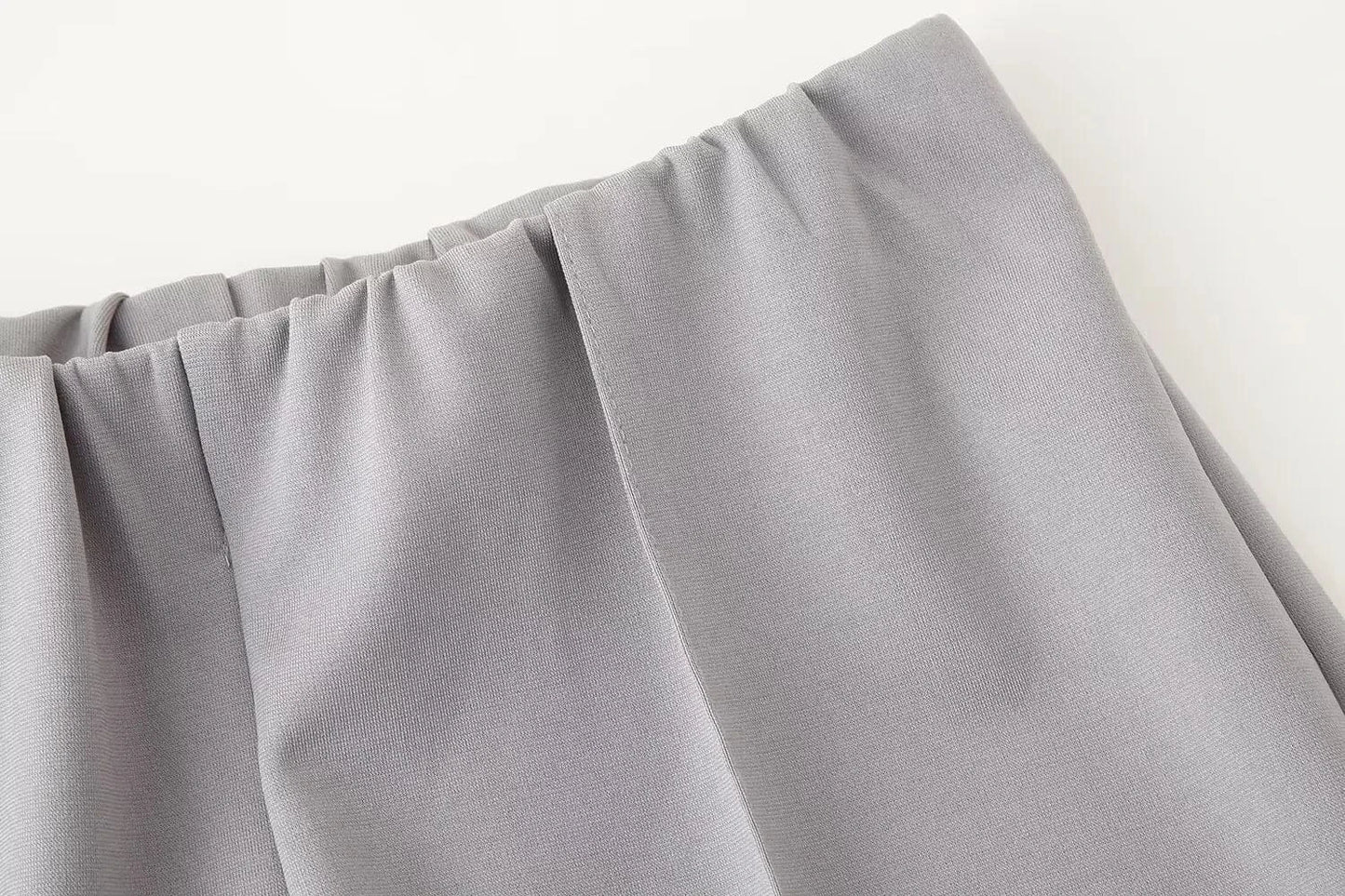 Elegant Women Casual Solid Pants Suits Round Neck Full Sleeve Shirt Wise Leg Straight Pant Suit Lady New Basic 2 Pieces Set 2025