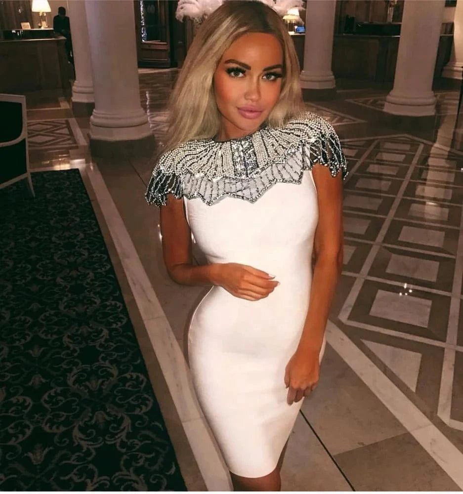 elegant women dancing dress short sleeve casual dress o-neck double-layer party evening club bandage dress