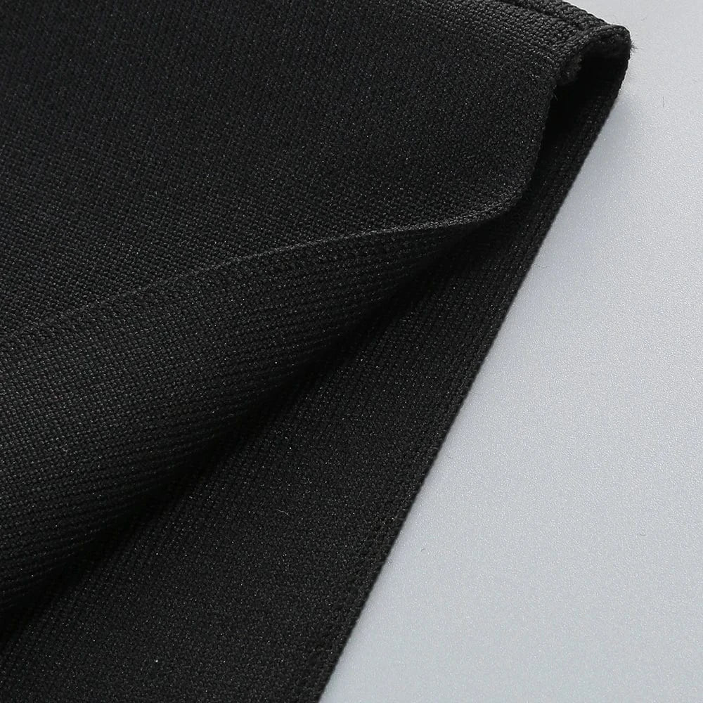 Elegant Women's Black Strapless Crop Top Rhinestone Floral Skirt Two-piece Gown Ideal for Party Fashionable Glamorous Choice