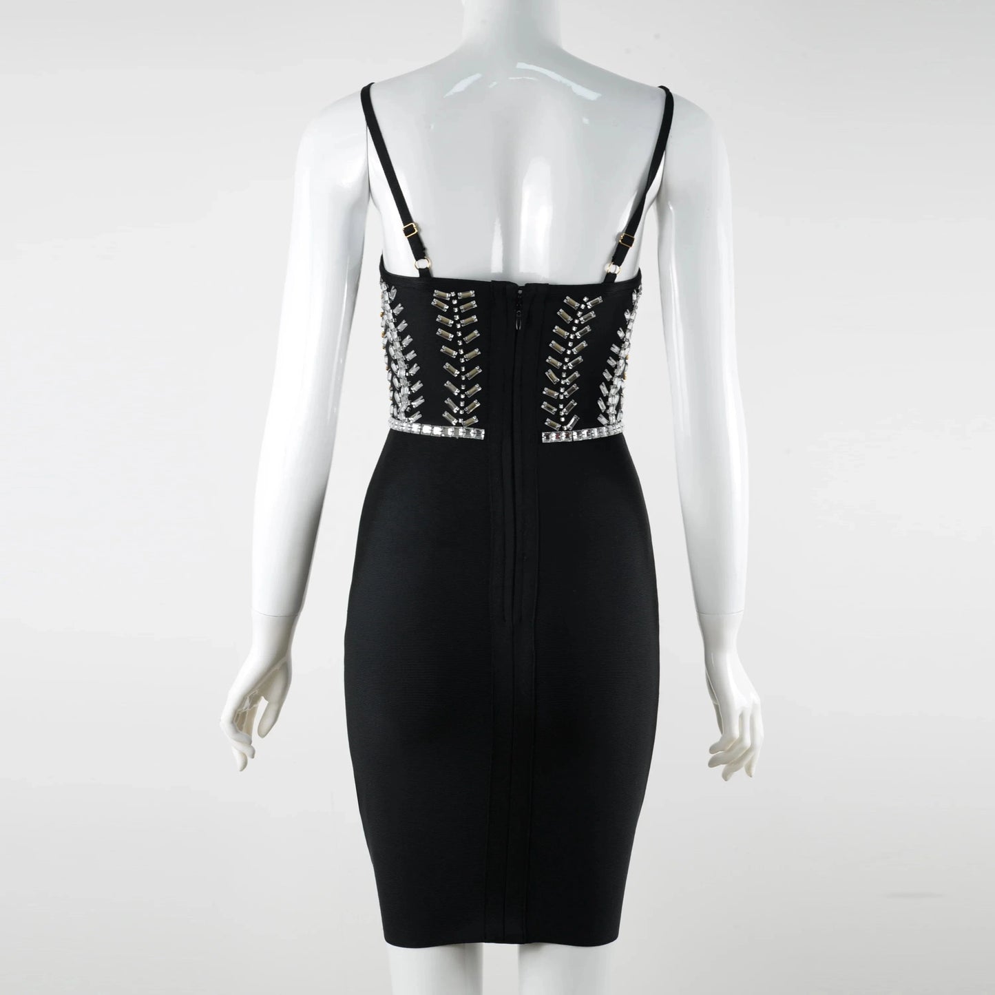Elegant Women's Clothing Bodycon Bandage Dress Backless Beading Casual Dress Evening party Mini Dress