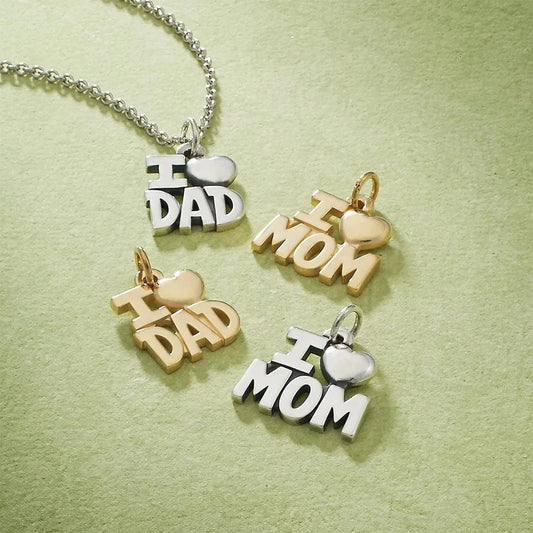 EManco DIY Pendant Charms for Handmade Jewelry Bracelet Making Charms Silver Family Love Gift Mom Necklace Jewelry Custom Chain