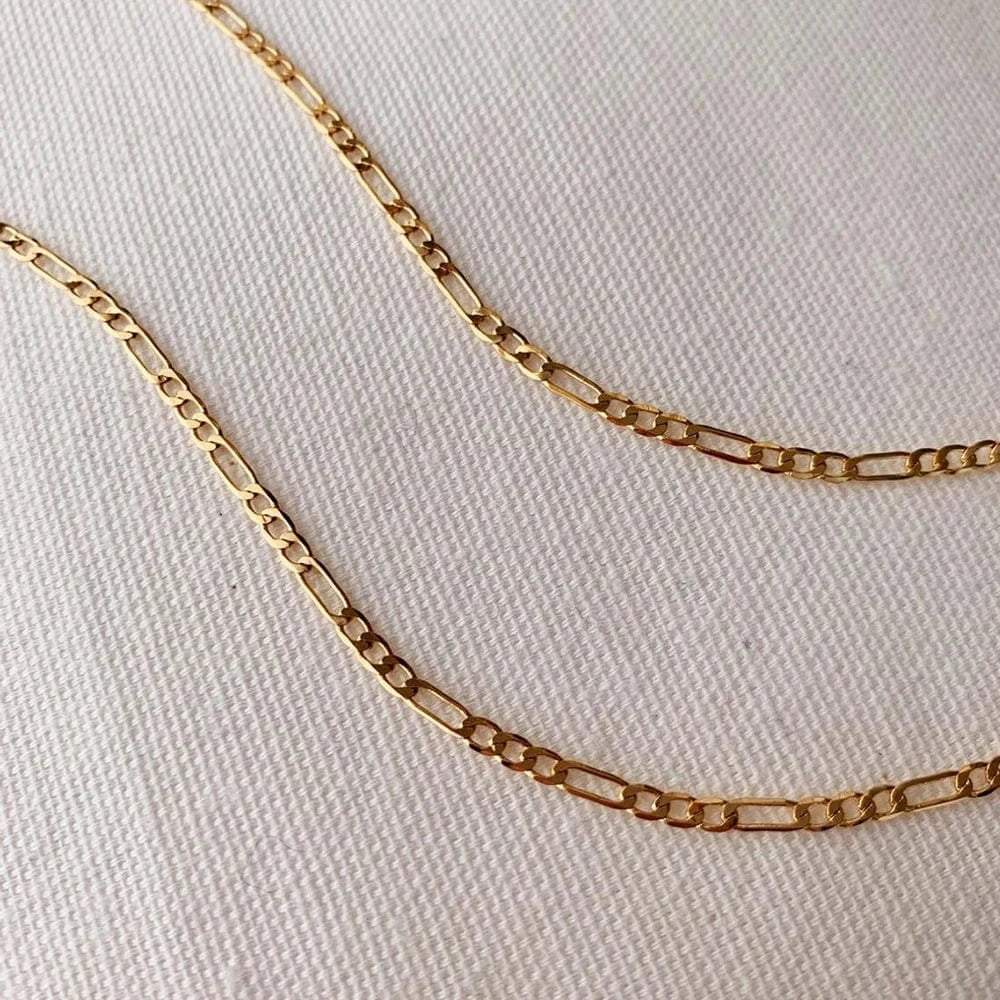 eManco Hip Hop Jewelry 14k Gold Plated Stainless Steel 4mm 6mm 8mm Figaro Link Chain Bracelet Men Women wholesale