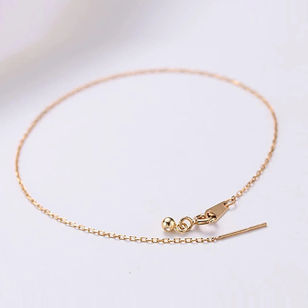 eManco Simple Gold Silver Foot Chain Anklets 316L Stainless Steel Ankle Bracelets Fashion Adjustable Link Foot Jewelry Women