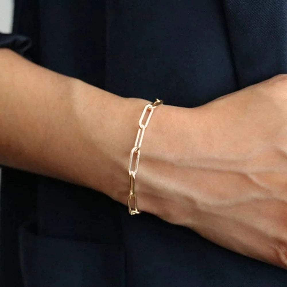 eManco Trendy stainless steel jewelry bracelet cuban link gold chain bracelet women fashion