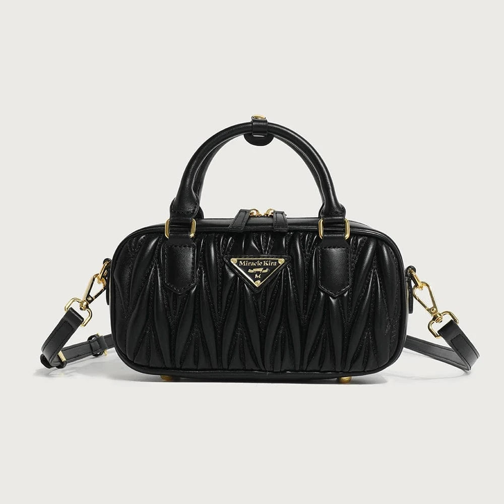 Embroidery Thread-Black 2024 NEW Luxury designer brand vintage Women ladies fold boston hobo crossbody messenger shoulder handbag Underarm leather bags