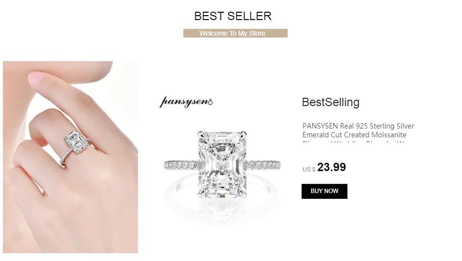 Emerald Cut Zircon Ring - SN Wigs & More