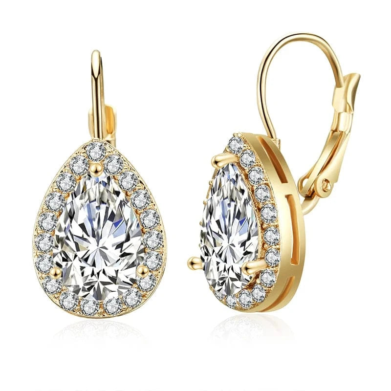 EP001 Gold RAKOL EP2905 fine designer luxury fancy  diamond gold  small  hoop earrings 18k for women  cz cubic zirconia  huggie earring set