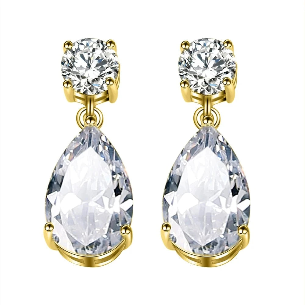EP045 Gold RAKOL EP091 fine jewelry  gold plated cubic zirconia earrings women  diamond drop  studs earrings jewelry
