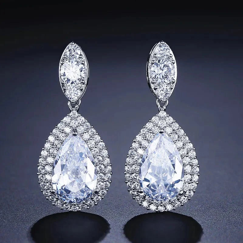 EP067 White RAKOL EP2040  luxury women's gold plated diamond drop earrings bridal  earrings jewelry  2022