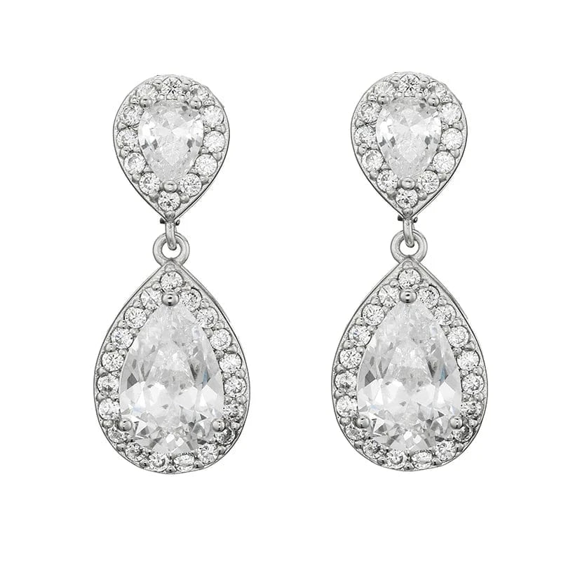EP091 White Clear Stone RAKOL EP2040  luxury women's gold plated diamond drop earrings bridal  earrings jewelry  2022