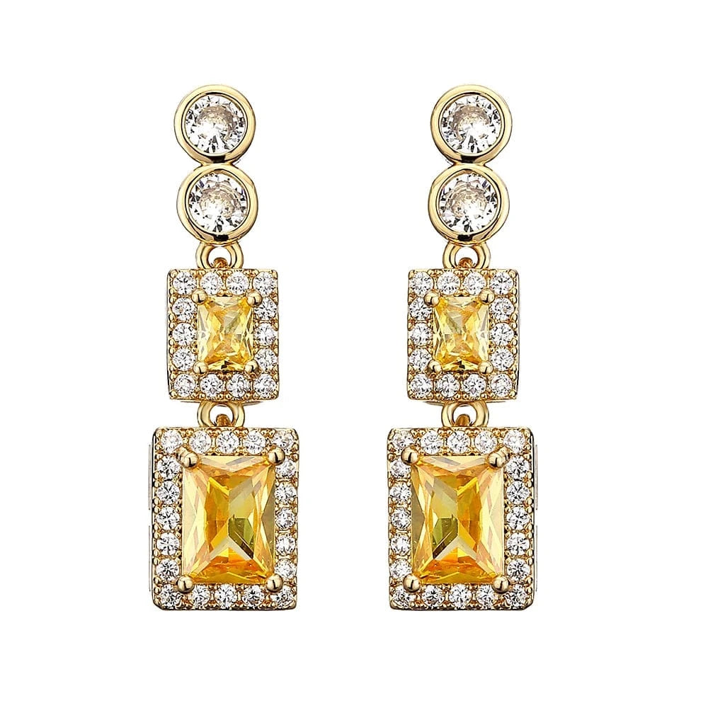 EP1028 Yellow RAKOL EP2843 2022 New High Quality Gold Plated Cubic Zircon Diamond Earrings Sparking Wedding Bridal Luxury Earrings Women