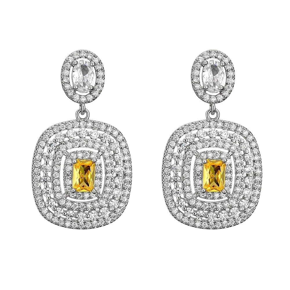 EP1030 White Yellow Stone RAKOL EP2843 2022 New High Quality Gold Plated Cubic Zircon Diamond Earrings Sparking Wedding Bridal Luxury Earrings Women