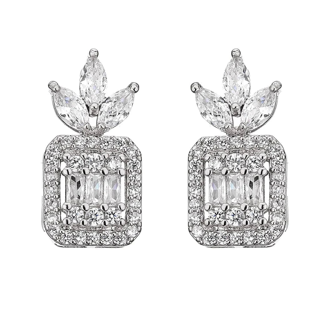 EP1031 White Gold RAKOL EP2843 2022 New High Quality Gold Plated Cubic Zircon Diamond Earrings Sparking Wedding Bridal Luxury Earrings Women