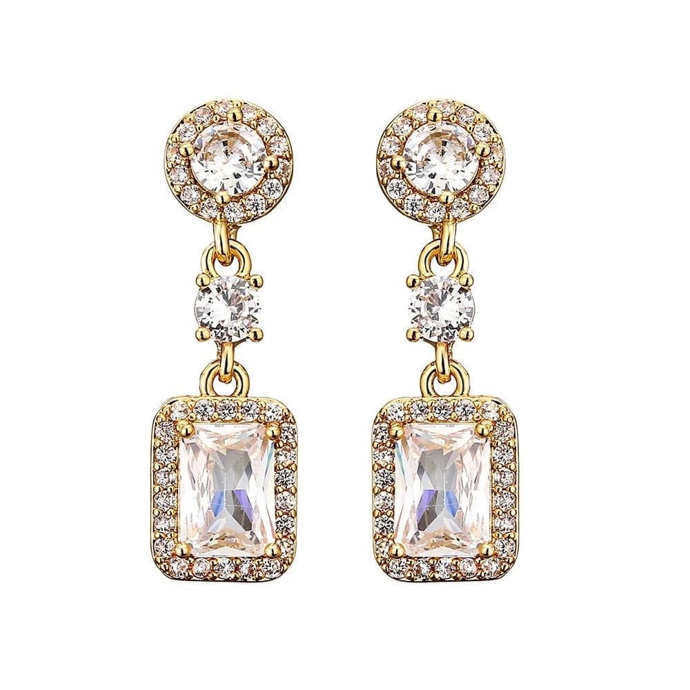 EP1125 Gold RAKOL EP2843 2022 New High Quality Gold Plated Cubic Zircon Diamond Earrings Sparking Wedding Bridal Luxury Earrings Women
