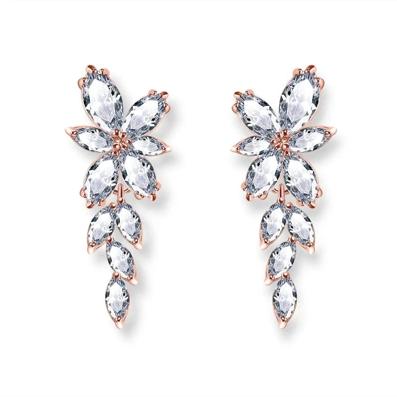 EP167 Rose Gold RAKOL  EP2144 wholesale luxury  gold plated women's long earings jewelry 2022 bridal big  statement earrings  jewelry women