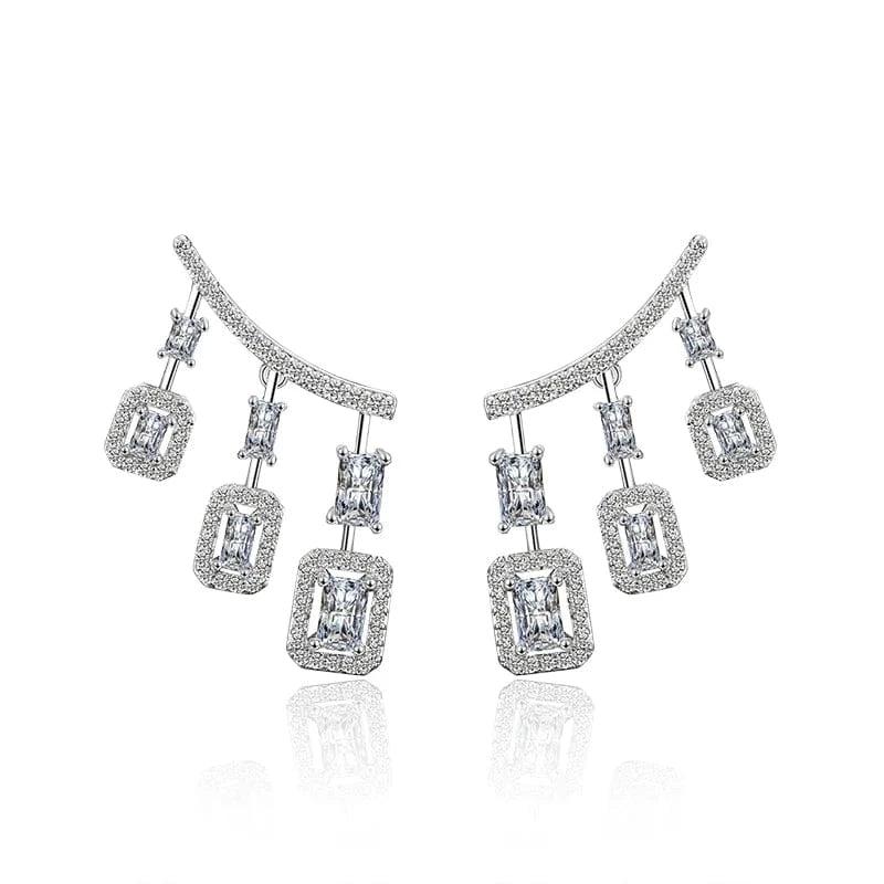 EP2031 White Rakol Ep598 Wholesale Luxury Angel Wing Cubic Zirconia Bridal Earrings Big Studs Earrings Jewelry Women 2022