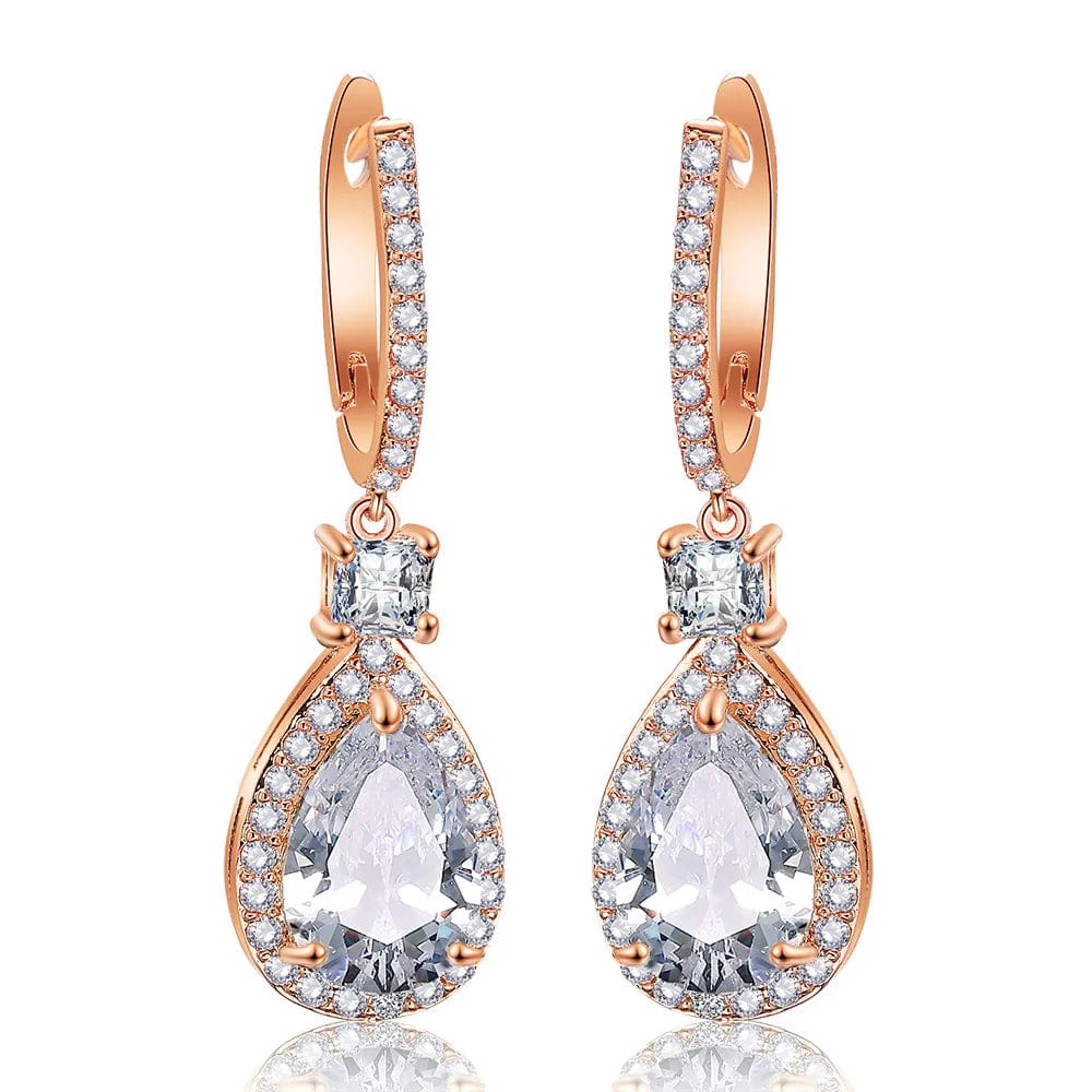 EP2051 Rose Gold RAKOL EP2905 fine designer luxury fancy  diamond gold  small  hoop earrings 18k for women  cz cubic zirconia  huggie earring set