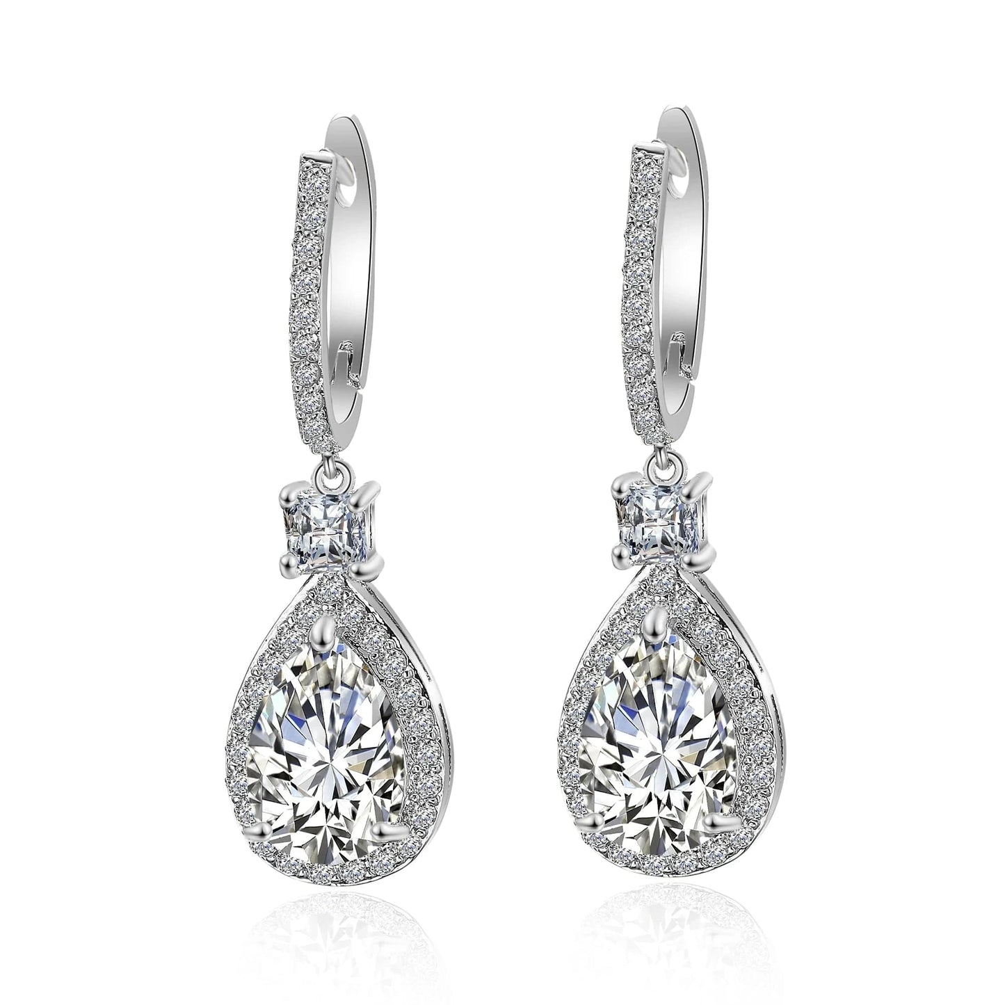 EP2051 White RAKOL EP2905 fine designer luxury fancy  diamond gold  small  hoop earrings 18k for women  cz cubic zirconia  huggie earring set