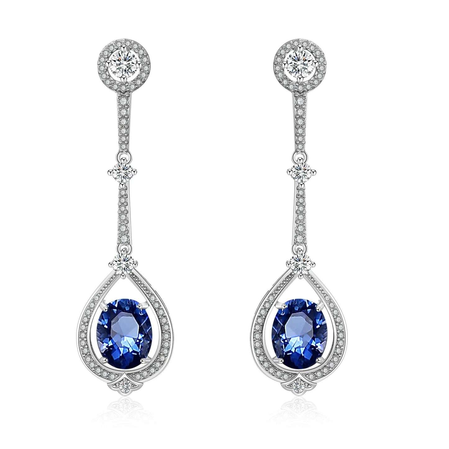 EP2125 Blue RAKOL EP2040  luxury women's gold plated diamond drop earrings bridal  earrings jewelry  2022