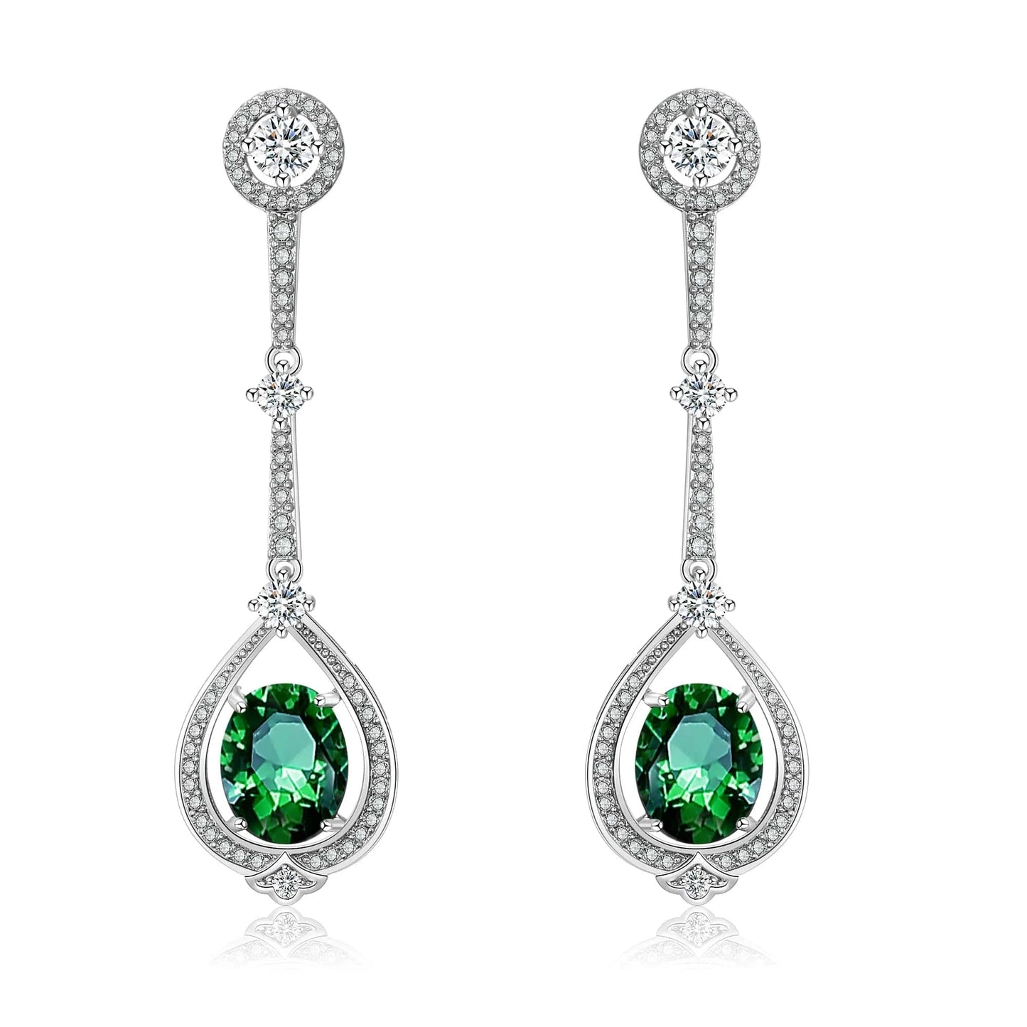 EP2125 Green RAKOL EP2040  luxury women's gold plated diamond drop earrings bridal  earrings jewelry  2022