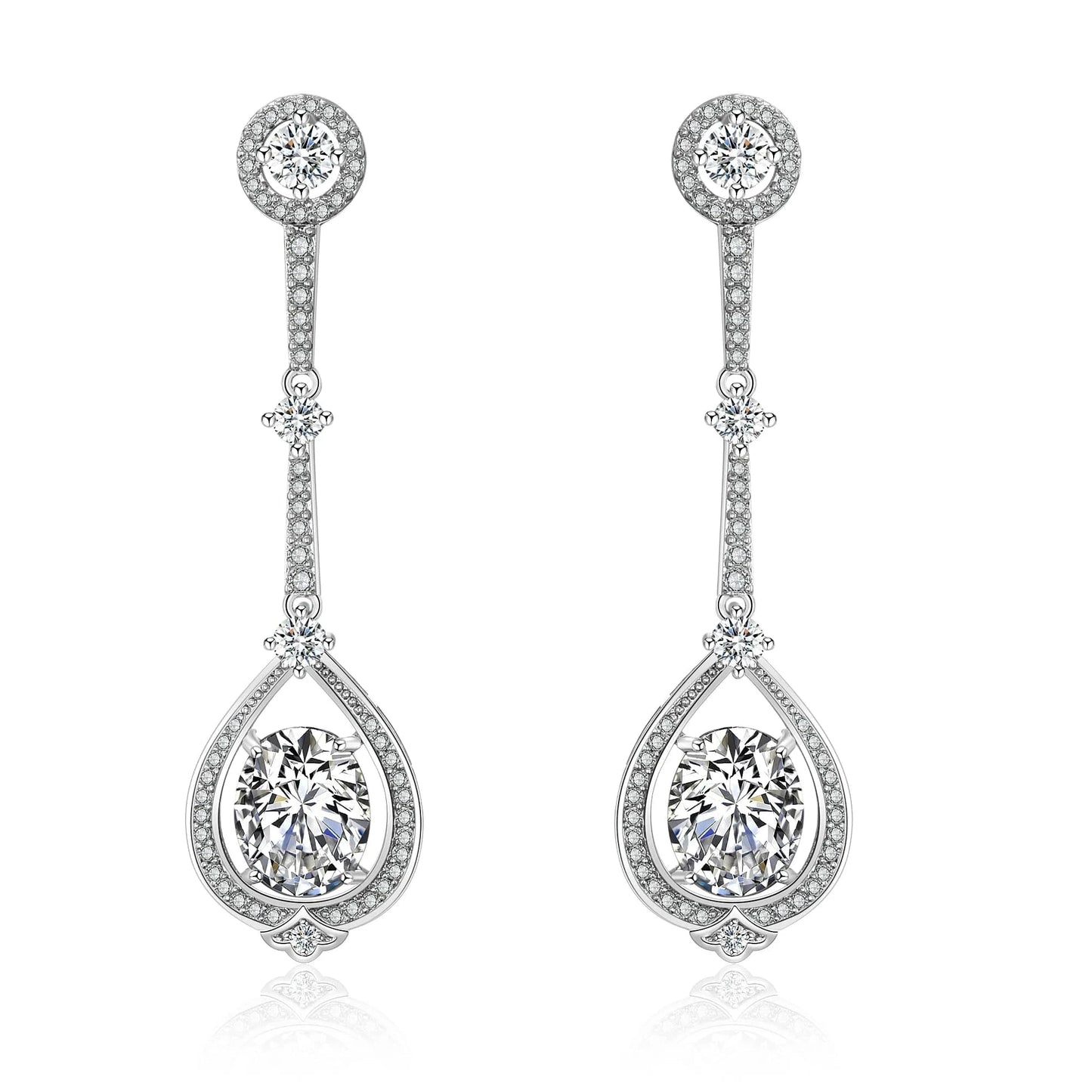 EP2125 White RAKOL EP2040  luxury women's gold plated diamond drop earrings bridal  earrings jewelry  2022