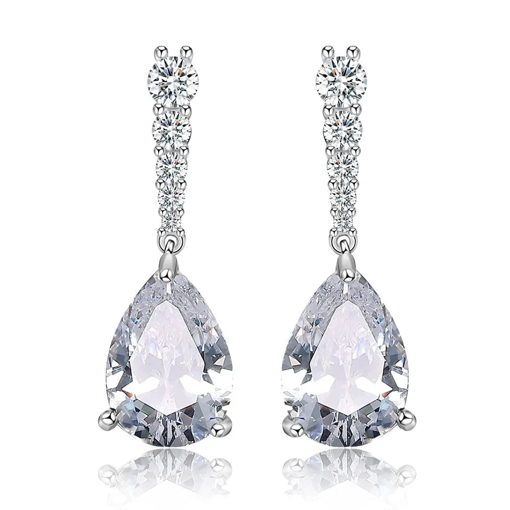 EP2133 White RAKOL EP2040  luxury women's gold plated diamond drop earrings bridal  earrings jewelry  2022