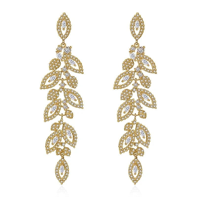 EP2144 Gold RAKOL  EP2144 wholesale luxury  gold plated women's long earings jewelry 2022 bridal big  statement earrings  jewelry women