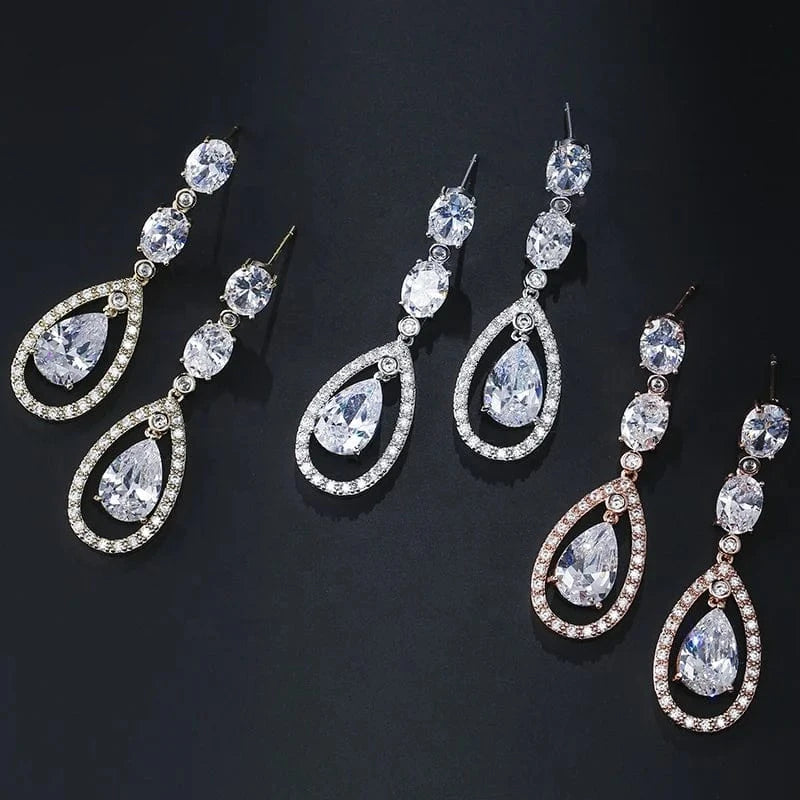 EP2197 Rose Gold RAKOL EP2197 Drop Shaped Simple Generous Gold Plated Large Earrings  Couple Dating Free Shipping Earrings