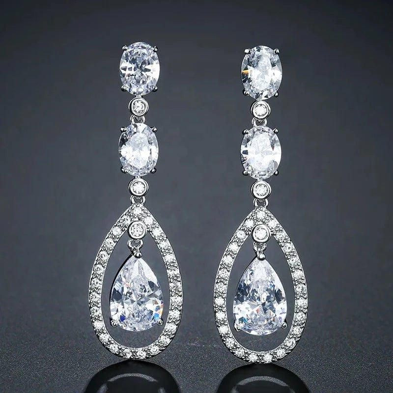 EP2197 Rose Gold RAKOL EP2197 Drop Shaped Simple Generous Gold Plated Large Earrings  Couple Dating Free Shipping Earrings