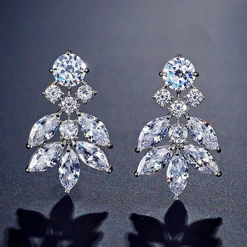 EP2240 White RAKOL EP480 fancy gold plated geometric small studs earrings cubic zirconia earrings jewelry women