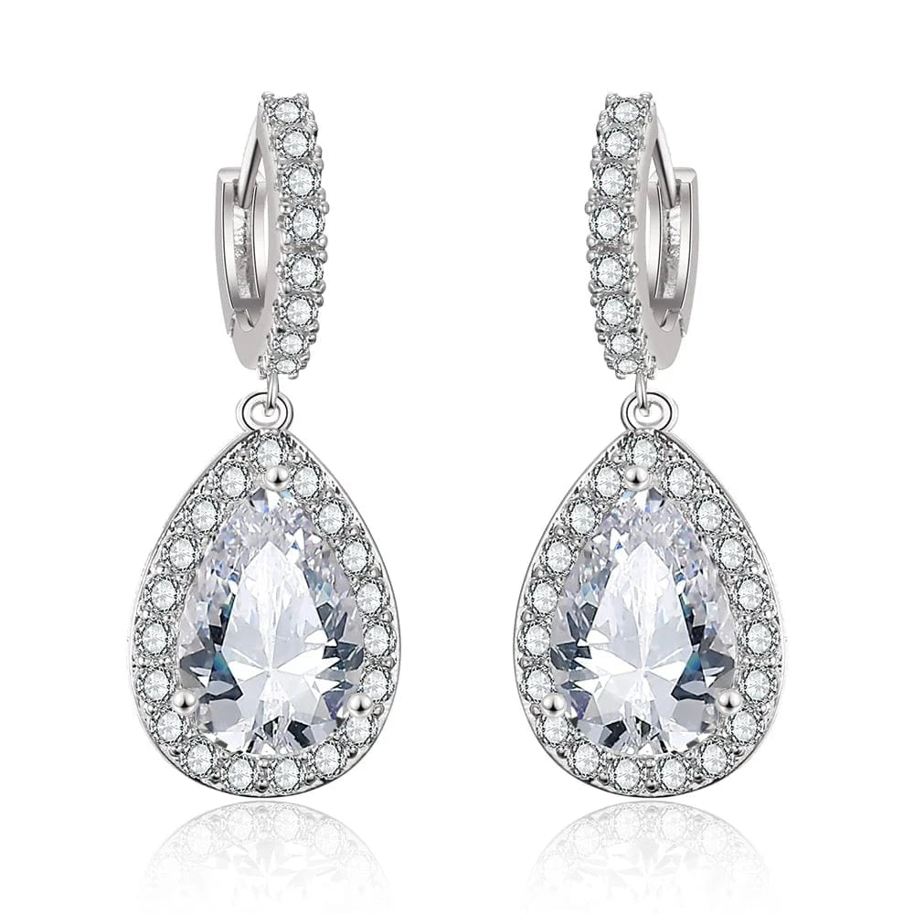 EP2276 White RAKOL EP2905 fine designer luxury fancy  diamond gold  small  hoop earrings 18k for women  cz cubic zirconia  huggie earring set