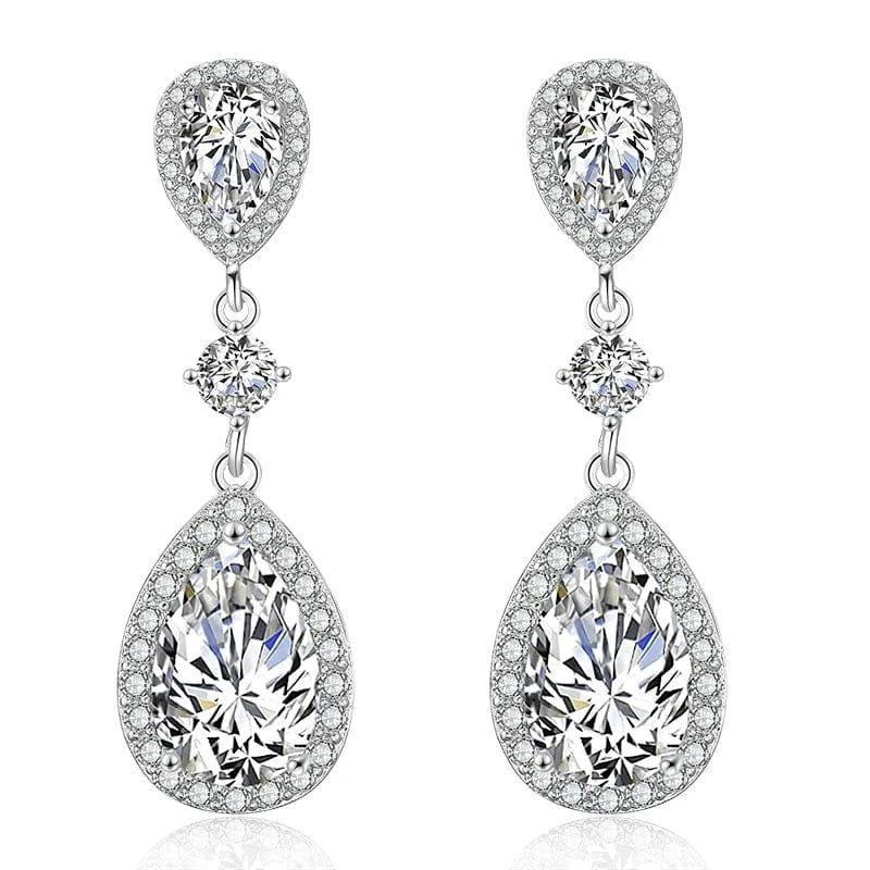 EP2288 White RAKOL EP091 fine jewelry  gold plated cubic zirconia earrings women  diamond drop  studs earrings jewelry