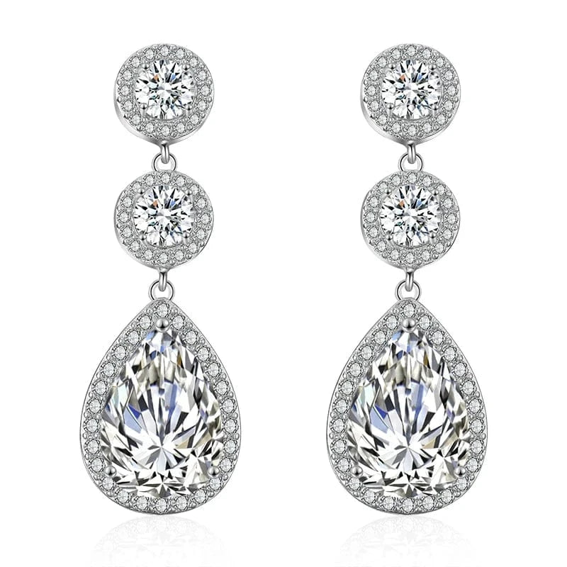 EP2316 White RAKOL EP2218 Latest Design Of Cubic Zirconia Earrings Wholesale Women's Silver Bridal Diamond Earrings EP2218
