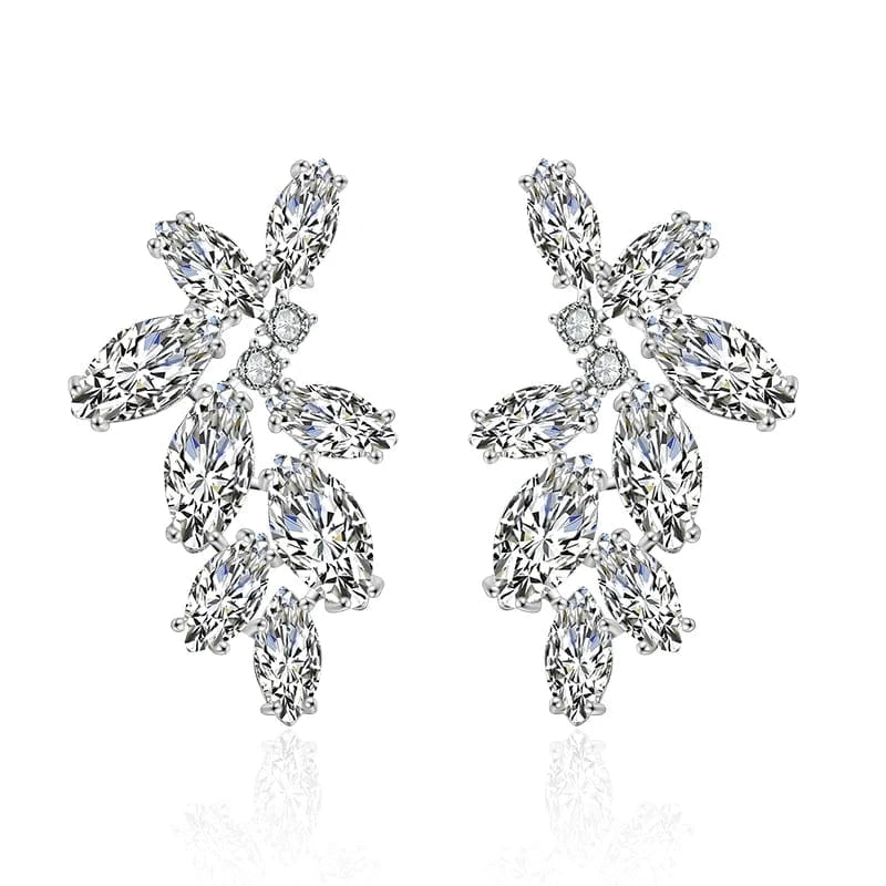 EP2349 White RAKOL EP480 fancy gold plated geometric small studs earrings cubic zirconia earrings jewelry women