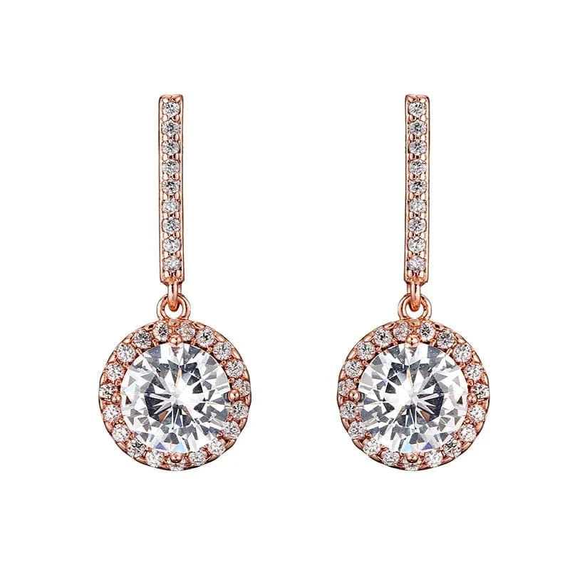 EP2430 Rose Gold RAKOL EP2040  luxury women's gold plated diamond drop earrings bridal  earrings jewelry  2022