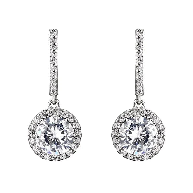 EP2430 White RAKOL EP2040  luxury women's gold plated diamond drop earrings bridal  earrings jewelry  2022