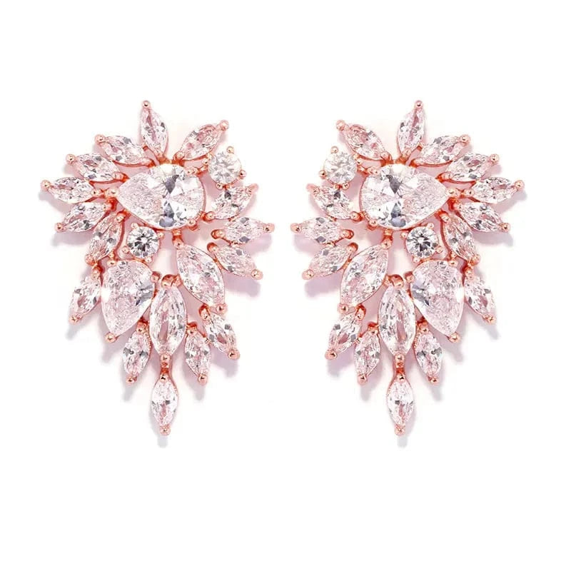 EP2481 Gold RAKOL EP480 fancy gold plated geometric small studs earrings cubic zirconia earrings jewelry women