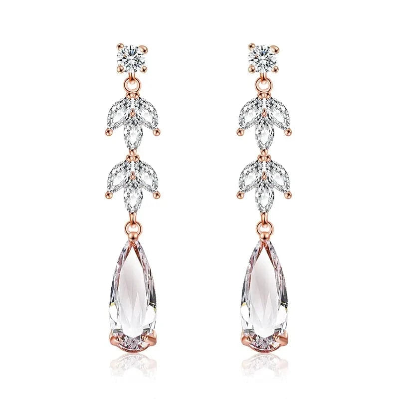 EP2499 Gold RAKOL EP2978 Latest Fashion 925 Sterling Silver Earrings Jewelry Wedding Crystal Drop Earrings Women 18 K Gold Bridal Earrings