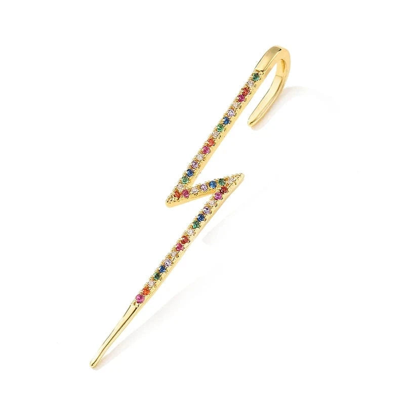 EP2569 Gold Colorful Stone RAKOL EP5002 Wholesale Fashion Jewelry Earrings Women Stainless Steel Earrings Jewelry Piercing Ear Crawler Hook Earrings Set