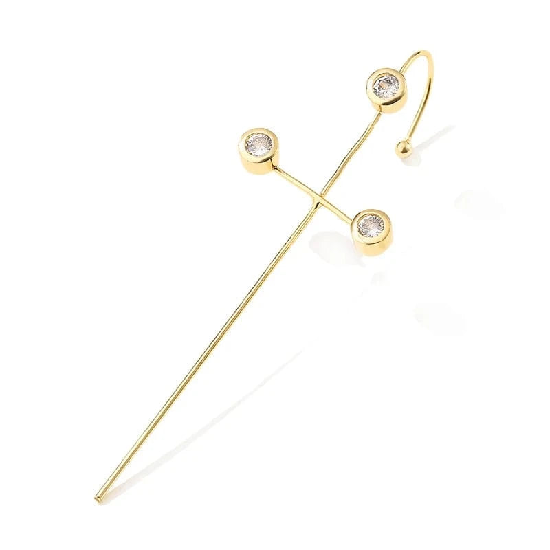 EP2585 Gold RAKOL  EP2589  wholesale Women's minimalist korean fashion  ear cuff earrings gold plated custom rhinestone cuff earrings