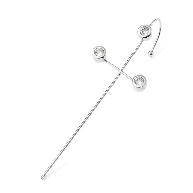 EP2585 White RAKOL EP5002 Wholesale Fashion Jewelry Earrings Women Stainless Steel Earrings Jewelry Piercing Ear Crawler Hook Earrings Set