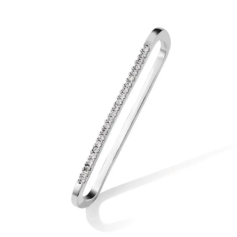 EP2586 White stone white gold RAKOL EP2586 Elegant Jewellery Diamond Cartilage Bar Ear Cuff Earring 925 Sterling Silver 18 k Gold Earring