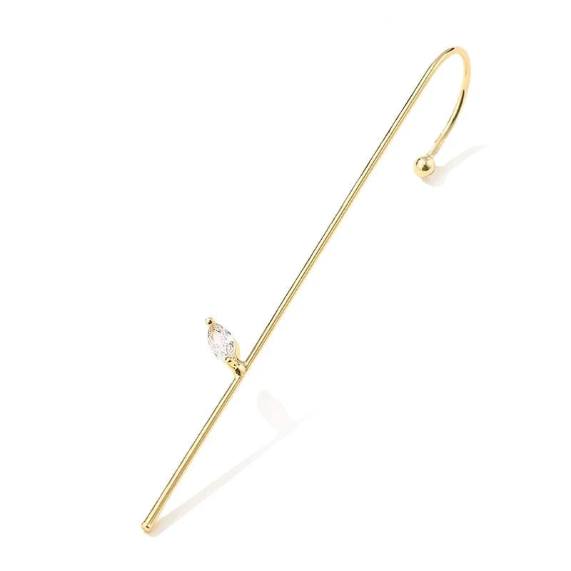 EP2589 Gold RAKOL  EP2589  wholesale Women's minimalist korean fashion  ear cuff earrings gold plated custom rhinestone cuff earrings